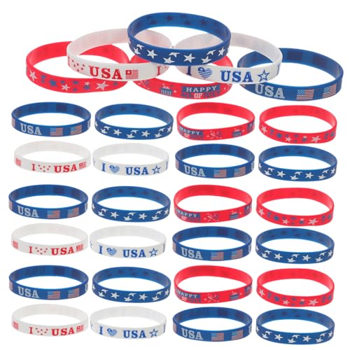 GARVALON 36 Stück Silikonarmbänder für Unabhängigkeitstag Elastische Patriotische Handgelenkarmbänder Wiederverwendbare Party für Gemischte Styles GARVALON 36 Stück Silikonarmbänder für Unabhängigkeitstag Elastische Patriotische Handgelenkarmbänder Wiederverwendbare Party für Gemischte Styles von GARVALON