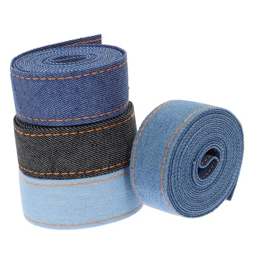 GARVALON 4 Rollen Denim Stoffband Je Farbverlauf Geschenkband für Verpackung Bastelband DIY Nähbänder Handarbeit Schleifen für Kleidung Dekoration GARVALON 4 Rollen Denim Stoffband Je Farbverlauf Geschenkband für Verpackung Bastelband DIY Nähbänder Handarbeit Schleifen für Kleidung Dekoration von GARVALON