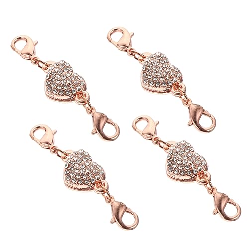 GARVALON 4 STÜCKE Teiliges Schmuck Extender Herzform mit Strassbesatz Roségoldfarbene Kettenverlängerung für Halsketten Armbänder und Fußkettchen Langlebig Schmuck Selber Machen GARVALON 4 STÜCKE Teiliges Schmuck Extender Herzform mit Strassbesatz Roségoldfarbene Kettenverlängerung für Halsketten Armbänder und Fußkettchen Langlebig Schmuck Selber Machen von GARVALON