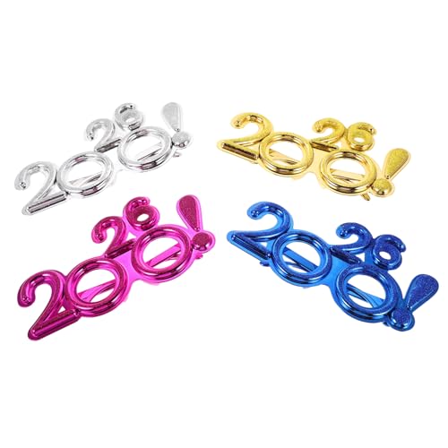 GARVALON 4 Stück Neujahrsbrillen aus Kunststoff Leichte Partybrille in Gold Silber Blau und Dekorative Silvester Accessoires für Karneval Fotos und Festtagsfeiern GARVALON 4 Stück Neujahrsbrillen aus Kunststoff Leichte Partybrille in Gold Silber Blau und Dekorative Silvester Accessoires für Karneval Fotos und Festtagsfeiern von GARVALON