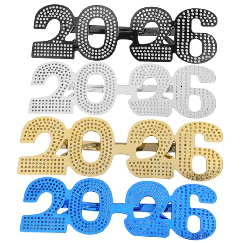 GARVALON 4 Stück Teiliges Silvesterbrillen aus Leichtem mit Glitzernder Zahl Lustige Partybrillen für Neujahrsfeier als Foto Requisiten für Silvester und Festliche GARVALON 4 Stück Teiliges Silvesterbrillen aus Leichtem mit Glitzernder Zahl Lustige Partybrillen für Neujahrsfeier als Foto Requisiten für Silvester und Festliche von GARVALON