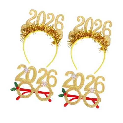 GARVALON 4 Stücke Teiliges Silvester Haarreifen mit Glitzer Leichte Party Accessoires für Erwachsene Festliches Design für Neujahrsfeier und Fotomomente GARVALON 4 Stücke Teiliges Silvester Haarreifen mit Glitzer Leichte Party Accessoires für Erwachsene Festliches Design für Neujahrsfeier und Fotomomente von GARVALON