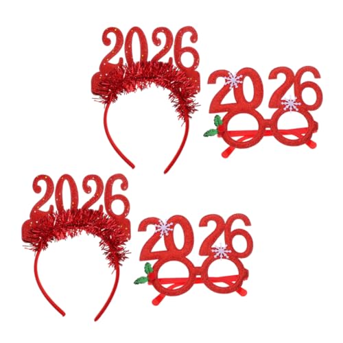 GARVALON 4 Stücke Teiliges Silvester mit Glitzernden Haarreifen und Brillen Festliche Party Accessoires für Weihnachten und Neujahrsfeiern Bequeme Farbenfrohe Kopfbänder für Fotospaß GARVALON 4 Stücke Teiliges Silvester mit Glitzernden Haarreifen und Brillen Festliche Party Accessoires für Weihnachten und Neujahrsfeiern Bequeme Farbenfrohe Kopfbänder für Fotospaß von GARVALON