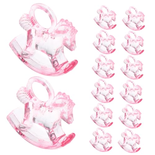 GARVALON 48-teiliges Acryl-schaukelpferd-figur-set Für Babyparty-dekoration Tischdeko Mini-ornament Für Babyparty-schmückstücke von GARVALON