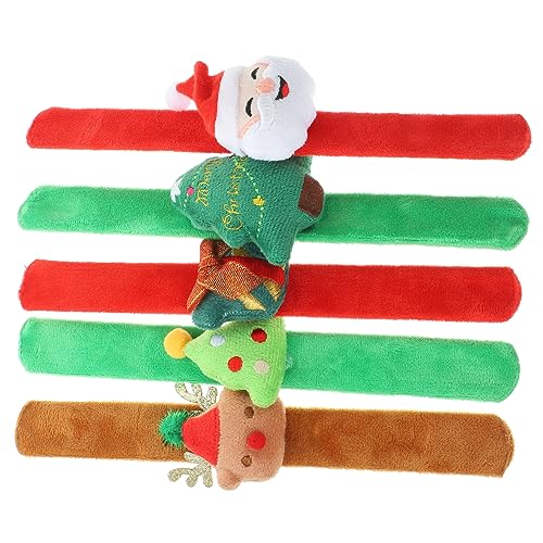 GARVALON 5 Stück Weihnachts Plüsch Schnappring Puppenarmband, Kleines , Haarschmuck, Klopfarmband, Party Armband, Weihnachts Schlagarmbänder, Party Armbänder, Schlagringe, Weihnachts GARVALON 5 Stück Weihnachts Plüsch Schnappring Puppenarmband, Kleines , Haarschmuck, Klopfarmband, Party Armband, Weihnachts Schlagarmbänder, Party Armbänder, Schlagringe, Weihnachts von GARVALON