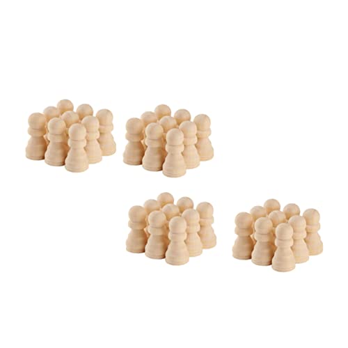 GARVALON 50Stücke Unbemalte Holzschachfiguren Unvollendete Schachfiguren für Kreative DIY Projekte für Bastelarbeiten Fantasie und Praktischen von GARVALON