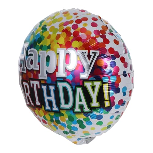 GARVALON 6 Stück Happy Birthday Folienballons Rund Leichte Polyesterfolie Heliumfüllbar Einfache Befüllung Schwebende Partydekoration für Geburtstagsfeiern Hintergrundgestaltung Schnell von GARVALON