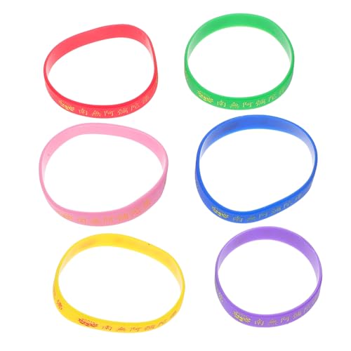 GARVALON 6 Stück Spirituelle Silikon-armbänder Für Gebet Und Segen, Unisex, Dekorative Armbänder Mit Lotus-muster Für Religiöse Anlässe GARVALON 6 Stück Spirituelle Silikon-armbänder Für Gebet Und Segen, Unisex, Dekorative Armbänder Mit Lotus-muster Für Religiöse Anlässe von GARVALON