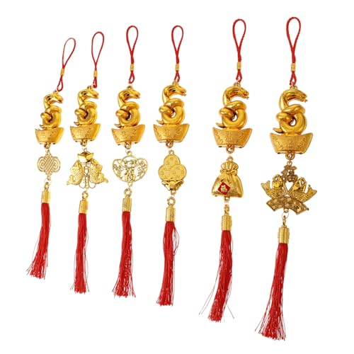 GARVALON 6 Stück Vergoldete Schlangenanhänger, Neujahrsdekoration, Quasten, Hängeanhänger, Traditionelle Neujahrsanhänger, Chinesische Neujahrsanhänger, Hängeanhänger, Chinesische GARVALON 6 Stück Vergoldete Schlangenanhänger, Neujahrsdekoration, Quasten, Hängeanhänger, Traditionelle Neujahrsanhänger, Chinesische Neujahrsanhänger, Hängeanhänger, Chinesische von GARVALON