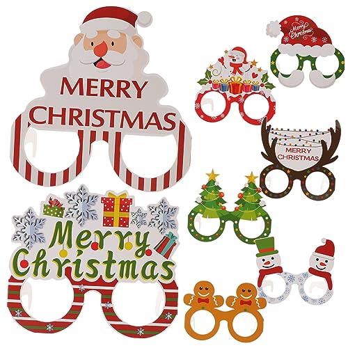 GARVALON 8-teilige Weihnachts-papierbrillen Partyzubehör Foto-requisiten Weihnachtsdekoration Brillenrahmen Weihnachtspartybrillen GARVALON 8-teilige Weihnachts-papierbrillen Partyzubehör Foto-requisiten Weihnachtsdekoration Brillenrahmen Weihnachtspartybrillen von GARVALON