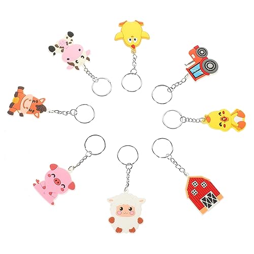 GARVALON 8Stücke Cartoon Schlüsselanhänger mit Süße Tier Anhänger für Taschen Rucksäcke und Autoschlüssel Mitgebsel für Kindergeburtstage und GARVALON 8Stücke Cartoon Schlüsselanhänger mit Süße Tier Anhänger für Taschen Rucksäcke und Autoschlüssel Mitgebsel für Kindergeburtstage und von GARVALON