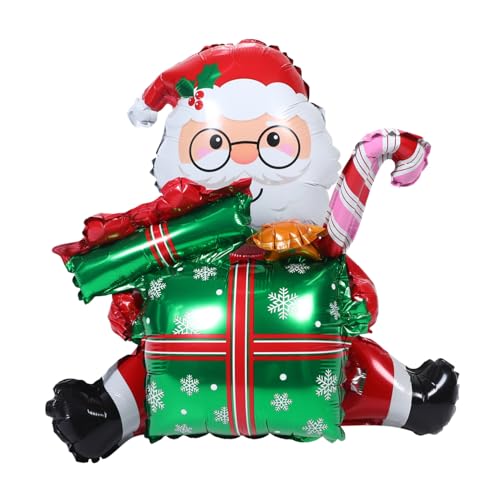 GARVALON Aufblasbarer Weihnachtsballon Weihnachtsballon Dekoration Folie Weihnachten Aufblasbar Für Den Urlaub Weihnachten Woo Ballon Links Und Große Zahlenballons Party Layout von GARVALON