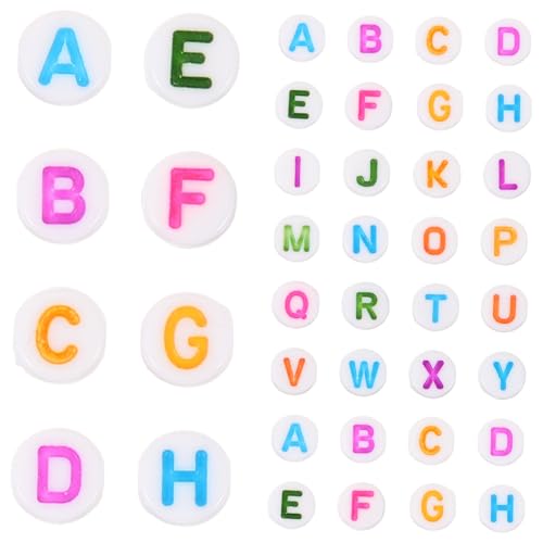 GARVALON Bunte Buchstabenperlen zum Auffädeln Klare für DIY Armbänder und Halsketten Vielseitiges Schmuckzubehör für Kreative Bastelprojekte von GARVALON