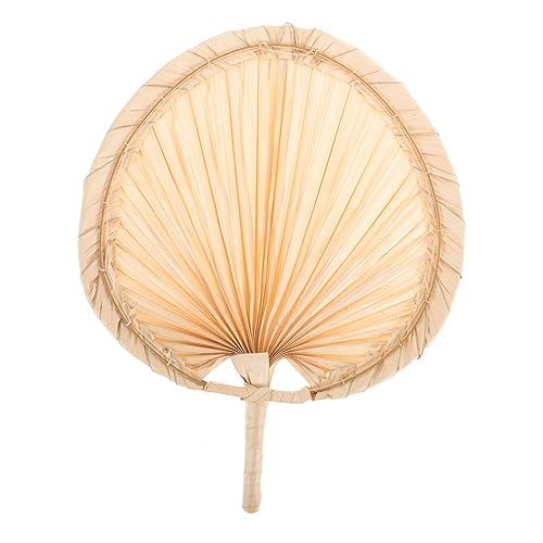 GARVALON Handgefertigter Kühlfächer Traditioneller Handventilator aus Natürlichem Material Dekorativer Geflochtener Fächer für Sommer Hochzeiten und Partys von GARVALON