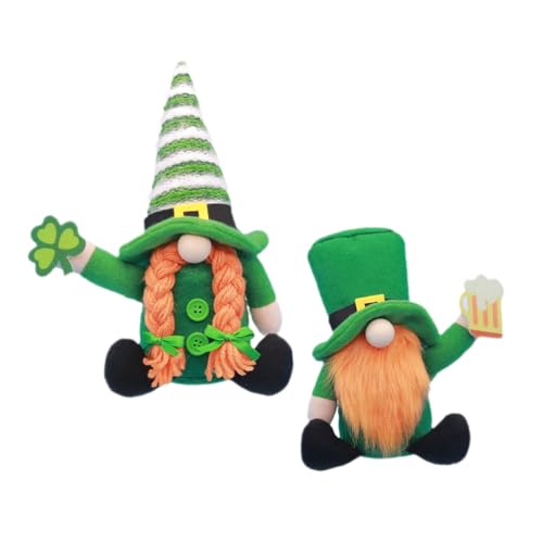 GARVALON Irische Festivalpuppe Aus Plüsch St Patricks Day Dekoration Gnom-Puppe Für Zuhause Und Party Haltbares Stoffmaterial GARVALON Irische Festivalpuppe Aus Plüsch St Patricks Day Dekoration Gnom-Puppe Für Zuhause Und Party Haltbares Stoffmaterial von GARVALON
