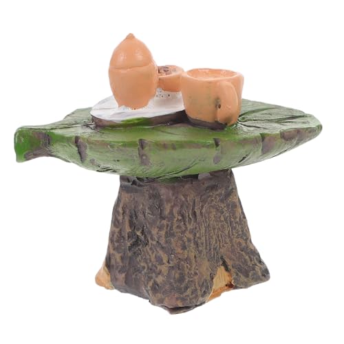 GARVALON Mini-teetischornament Aus Kunstharz Künstlicher Tisch Für Mikro-landschaftsdekor Winziger Teetisch Für Heimtextilien Und Gartendekoration von GARVALON