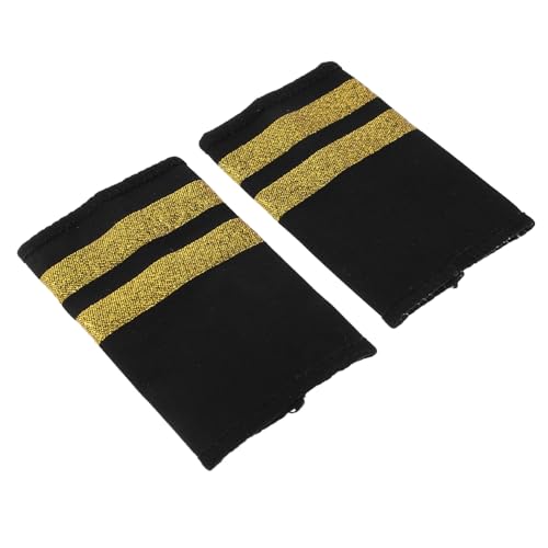 GARVALON Pilotenschulterklappen Professionelle Uniform Schulterbretter mit Zwei Streifen Leichtes Langlebiges Material Komfortabel für Flugpersonal und Aviation Cosplay GARVALON Pilotenschulterklappen Professionelle Uniform Schulterbretter mit Zwei Streifen Leichtes Langlebiges Material Komfortabel für Flugpersonal und Aviation Cosplay von GARVALON