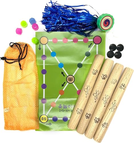 Traditionelles Koreanisches Brett-Match-Sortiment-Set Yutnori (Yunnori) / Gonggi (/ Jaegi () Volksspiel für Familie, Party, Neujahr von GASHINA STORY