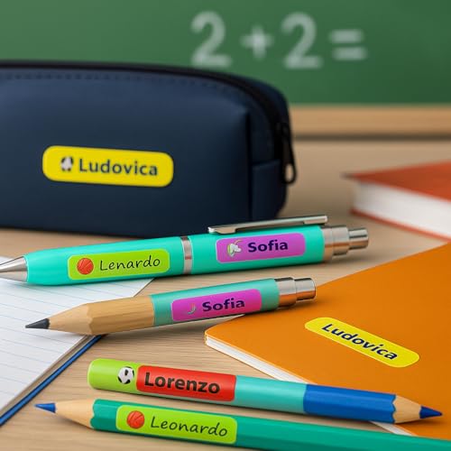 200 personalisierte selbstklebende Etiketten für Schule für Kinder – personalisierbare Aufkleber mit Namen und Sticker – Etikett für Stifte, Bleistifte, Bücher und Notizbücher für Kindergarten 200 personalisierte selbstklebende Etiketten für Schule für Kinder – personalisierbare Aufkleber mit Namen und Sticker – Etikett für Stifte, Bleistifte, Bücher und Notizbücher für Kindergarten von GATE DESIGN