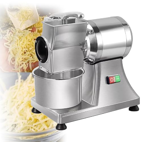 GAYAYAS 550 W kommerzielle Käsereibe, elektrische Schneide- und Salatmaschine, rostfreie Reibemaschine, Durchsatzleistung 40 kg/Stunde, für Käse, Butter, Käse, Brotkleie von GAYAYAS