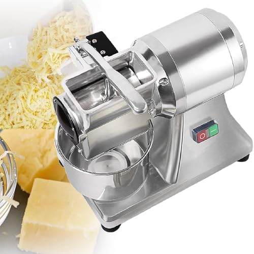 GAYAYAS 550 W kommerzielle Käsereibe, elektrische Schneidemaschine für Salate, Schneidereibe, elektrische Rotationsbuttermühle mit 40 kg/Stunde, mit Behälter für Käse, Chili von GAYAYAS