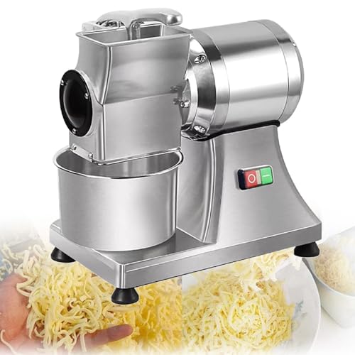 GAYAYAS Elektrischer Lebensmittelwolf aus Edelstahl, großartiger kommerzieller Käseschneider, Reibemühle, automatischer Käseschredder, für Käse, Butter, Brot, Kleie von GAYAYAS