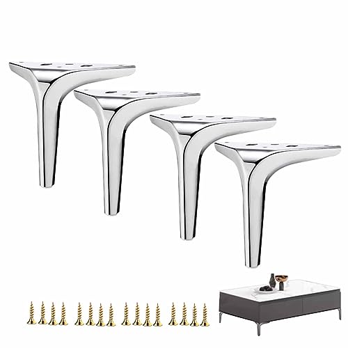 GArcan Möbelbeine, 4er-Set, Moderne Metall-Dreieck-Sofabeine, Schrankstützbeine, Ersatz-Sesselfüße für Schrank, Schrank, Sofa, Couch, Stuhl (18 cm (7 Zoll), Silber) von GArcan