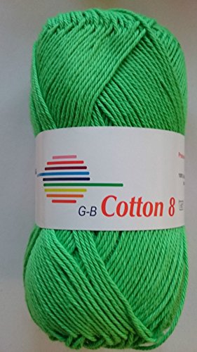 G-B Wolle Cotton 8 100 % Baumwolle, Farbe:1449 neongrün von GB Wolle