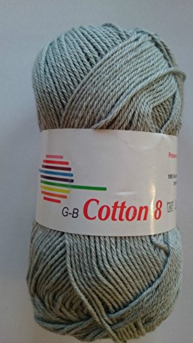 G-B Wolle Cotton 8 100 % Baumwolle, Farbe:1450 grau von GB Wolle