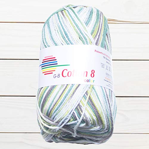 GB Wolle Cotton 8 Color bunt Baumwolle Strickwolle Strickgarn Häkelgarn 50g 170m (5 grüntöne) von GB Wolle