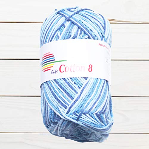 GB Wolle Cotton 8 Color bunt Baumwolle Strickwolle Strickgarn Häkelgarn 50g 170m (8 flieder-blautöne) von GB Wolle