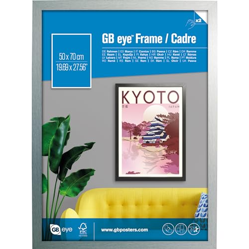 GB Eye Eton-Bilderrahmen, schwarz, 50 x 70 cm, holz, silber, 45 x 40-Inch von GB eye
