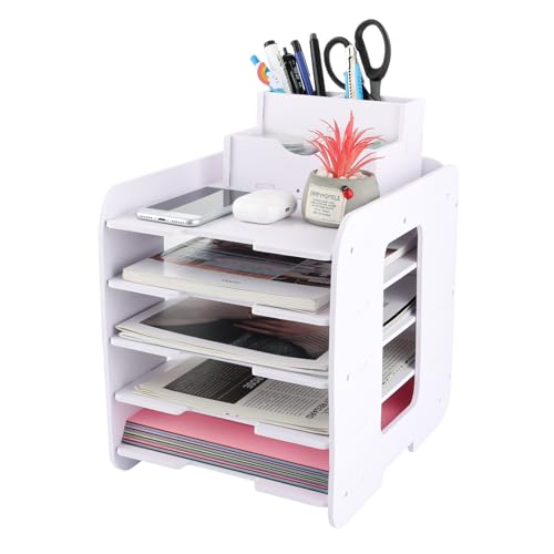 GBACHCOOSE Dokumentenablage A4, Ablagefächer stapelbar 5 Etagen, Briefablage a4 Stapelbar weiß PVC Schreibtisch Organizer Weiß für Büro, Arbeitszimmer, Zuhause, Schule GBACHCOOSE Dokumentenablage A4, Ablagefächer stapelbar 5 Etagen, Briefablage a4 Stapelbar weiß PVC Schreibtisch Organizer Weiß für Büro, Arbeitszimmer, Zuhause, Schule von GBACHOOSE