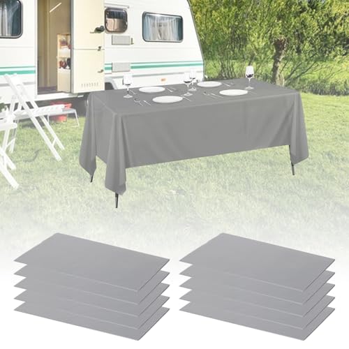 GBACHOOSE 10 Stück Einweg Tischdecke, 137 x 274 cm Papiertischdecke, Biertisch Tischdecke Grau, Einmal Tischdecke Wasserdicht, Tischdecke Einweg für Hochzeit, Party, Geburtstag, Grillen von GBACHOOSE
