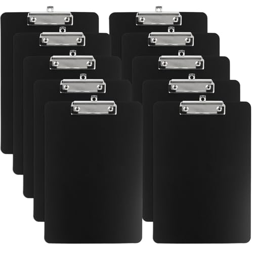 GBACHOOSE 10 Stück Klemmbrett A4, Klemmbretter a4, Klemmbrett A4 mit gummierter Metallklemme für Schule/Industrie/Büro - Schwarz GBACHOOSE 10 Stück Klemmbrett A4, Klemmbretter a4, Klemmbrett A4 mit gummierter Metallklemme für Schule/Industrie/Büro - Schwarz von GBACHOOSE