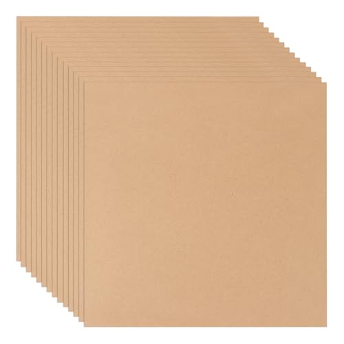 GBACHOOSE 15 Stück MDF Holzplatten zum Basteln 30x30CM, MDF Platten 3mm, Mittlere Dichte Fiberboard für Laubsäge, Brandmalerei, Modellierung, Laserschnitt, CNC Router, Durchbrochenes von GBACHOOSE