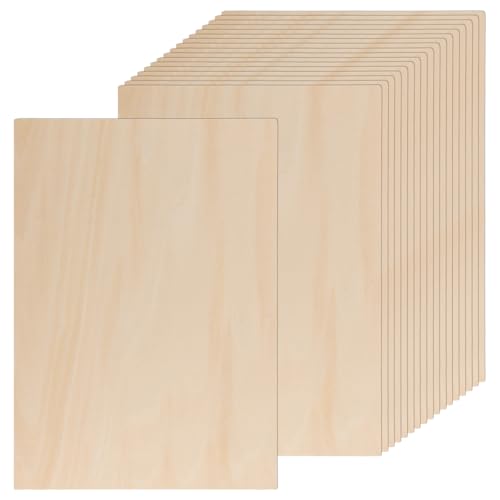 GBACHOOSE 18 Stück Sperrholzplatte 3mm(+/- 0,2), 40x30 cm Linde Holzplatte Linde Blatt, Rechteckige Sperrholz für zum Basteln,Lasergravur,DIY Modell,Gemälde Kunst,Holz Brennen von GBACHOOSE
