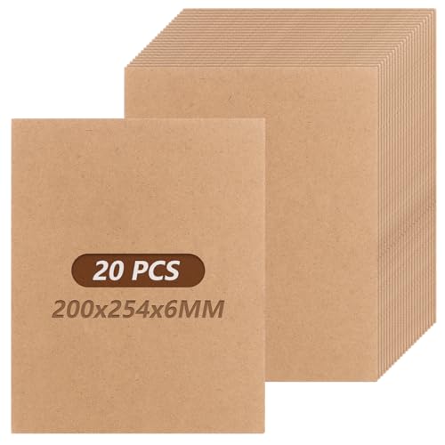 GBACHOOSE 20 Stück MDF Holzplatten zum Basteln 6mm, 200x254MM Mittlere Dichte Fiberboard, MDF Platten für Laubsäge, Brandmalerei, Modellierung, Laserschnitt, CNC Router, Durchbrochenes GBACHOOSE 20 Stück MDF Holzplatten zum Basteln 6mm, 200x254MM Mittlere Dichte Fiberboard, MDF Platten für Laubsäge, Brandmalerei, Modellierung, Laserschnitt, CNC Router, Durchbrochenes von GBACHOOSE