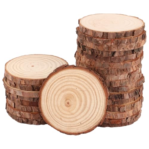 GBACHOOSE 25 Stück Holzscheiben 11-12 cm Baumscheiben ohne Loch, Runde Holzscheibe, Baumscheibe Klein, Holzscheiben zum Basteln 10mm Dicke für DIY, Handwerk, Hochzeit Weihnachten Dekoration GBACHOOSE 25 Stück Holzscheiben 11-12 cm Baumscheiben ohne Loch, Runde Holzscheibe, Baumscheibe Klein, Holzscheiben zum Basteln 10mm Dicke für DIY, Handwerk, Hochzeit Weihnachten Dekoration von GBACHOOSE
