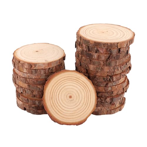 GBACHOOSE 25 Stück Holzscheiben 9-10 cm Baumscheiben ohne Loch, Runde Holzscheibe, Baumscheibe Klein, Holzscheiben zum Basteln 10mm Dicke für DIY, Handwerk, Hochzeit Weihnachten Dekoration GBACHOOSE 25 Stück Holzscheiben 9-10 cm Baumscheiben ohne Loch, Runde Holzscheibe, Baumscheibe Klein, Holzscheiben zum Basteln 10mm Dicke für DIY, Handwerk, Hochzeit Weihnachten Dekoration von GBACHOOSE