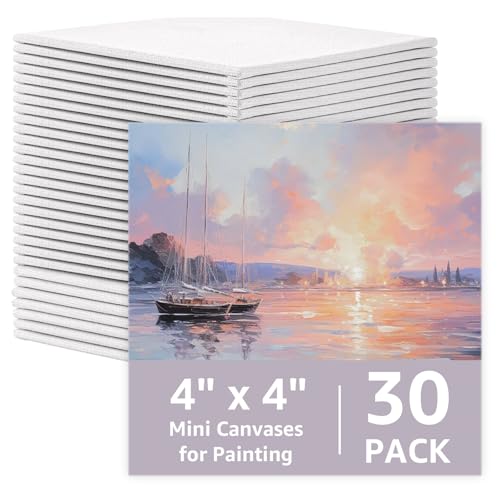GBACHOOSE 30 Stück Mini Leinwand 10x10 cm, Leinwand 3mm Dick, Leinwand zum Bemalen, Leinwand Set, Leinwand Klein, Kleine Leinwände für Acrylfarben, Malkarton Acryl, Ölfarben GBACHOOSE 30 Stück Mini Leinwand 10x10 cm, Leinwand 3mm Dick, Leinwand zum Bemalen, Leinwand Set, Leinwand Klein, Kleine Leinwände für Acrylfarben, Malkarton Acryl, Ölfarben von GBACHOOSE