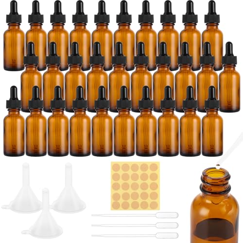 GBACHOOSE 30 Stück Pipettenflasche 30ml, Glas Tropfflasche Braunglas, Apothekerglas set für Ätherische Öl Aromatherapie, Parfümöle GBACHOOSE 30 Stück Pipettenflasche 30ml, Glas Tropfflasche Braunglas, Apothekerglas set für Ätherische Öl Aromatherapie, Parfümöle von GBACHOOSE