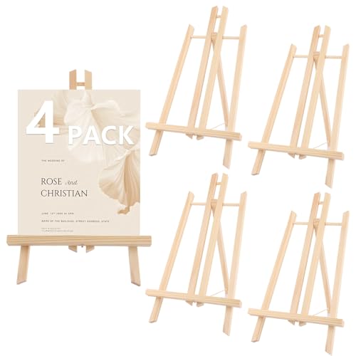GBACHOOSE 4 Stück Staffelei Holz, Tischstaffelei 40 cm, Holzstaffelei Klein, Leinwand Ständer, Staffelei Tisch für Gemälde, Kinder Kunst, Handwerk, Klappbar und Höhenverstellbar GBACHOOSE 4 Stück Staffelei Holz, Tischstaffelei 40 cm, Holzstaffelei Klein, Leinwand Ständer, Staffelei Tisch für Gemälde, Kinder Kunst, Handwerk, Klappbar und Höhenverstellbar von GBACHOOSE