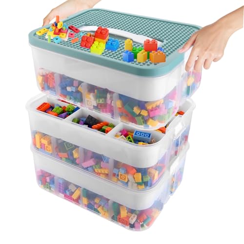GBACHOOSE Aufbewahrungsboxen mit Deckel, 3 Stufen Transparent Sortierbox, Boxen Aufbewahrung, 30,5 x 20 x 32,5 cm Stapelboxen, Ordnungsboxen für Bausteine und Puzzle GBACHOOSE Aufbewahrungsboxen mit Deckel, 3 Stufen Transparent Sortierbox, Boxen Aufbewahrung, 30,5 x 20 x 32,5 cm Stapelboxen, Ordnungsboxen für Bausteine und Puzzle von GBACHOOSE