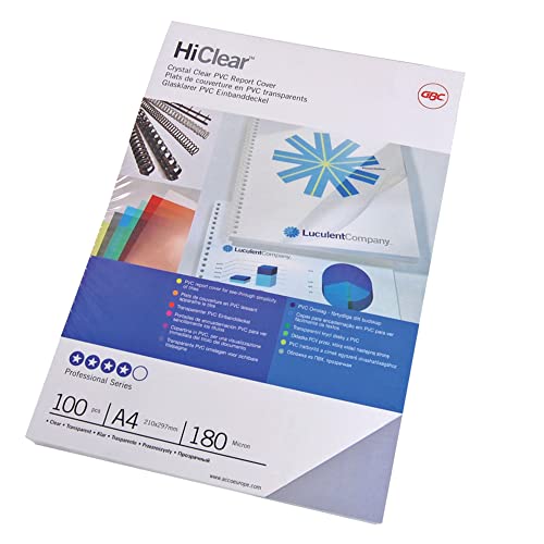 GBC® Umschlagmaterial HiClear™, PVC, 0,15 mm, A4, farblos, transparent (100 Stück), Sie erhalten 1 Packung á 100 Stück von GBC