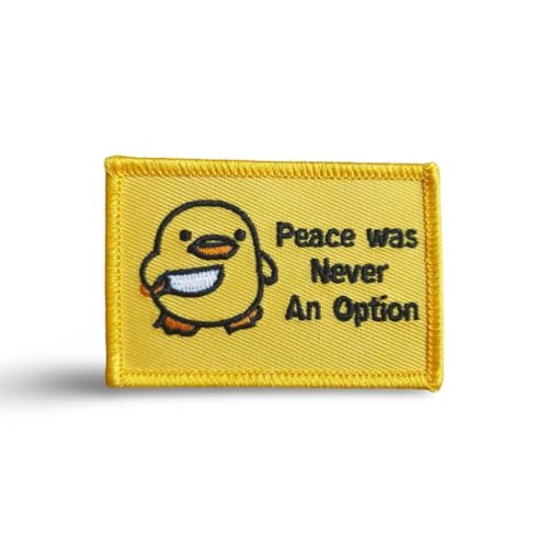 GBJUK Gelbe Ente Peace was Never an Option bestickter Aufnäher zum Aufbügeln oder Aufnähen GBJUK Gelbe Ente Peace was Never an Option bestickter Aufnäher zum Aufbügeln oder Aufnähen von GBJUK