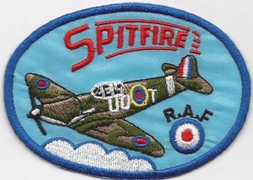 GBJUK Gestickter Aufnäher zum Aufnähen oder Aufbügeln von RAF WW2 Spitfire Flugzeug, britisches Kriegsflugzeug, Abzeichen für Kleidung und Taschen, 9 cm x 5 cm GBJUK Gestickter Aufnäher zum Aufnähen oder Aufbügeln von RAF WW2 Spitfire Flugzeug, britisches Kriegsflugzeug, Abzeichen für Kleidung und Taschen, 9 cm x 5 cm von GBJUK