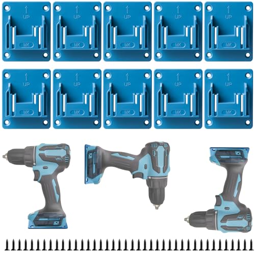 10 Stück Wandhalterung Werkzeughalter für makita 18V, Bohrerhalter für Elektrowerkzeuge, Schrauber Halterung mit 40 Schrauben, Universelle Maschinenhalter für Werkstatt und Garage Organisation, Blau 10 Stück Wandhalterung Werkzeughalter für makita 18V, Bohrerhalter für Elektrowerkzeuge, Schrauber Halterung mit 40 Schrauben, Universelle Maschinenhalter für Werkstatt und Garage Organisation, Blau von GBKDQQ