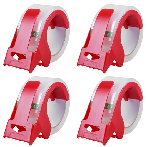 4 Rollen Klebeband Transparent, Paketband Packband Paketklebeband, Paketband mit 4 Plastik Abroller, 48mm x 50m Verpackungsbänder für Versand, Verpackung, Versiegelung 4 Rollen Klebeband Transparent, Paketband Packband Paketklebeband, Paketband mit 4 Plastik Abroller, 48mm x 50m Verpackungsbänder für Versand, Verpackung, Versiegelung von GBKDQQ