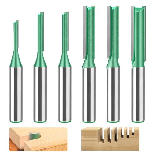 6 Stück Fräser 8mm Schaft, Nutfräser, Ø3mm, 4mm, 5mm, 6mm, 7mm, 8mm Fräser Schaft, Fräsfräser, Schlitz Holz Fräser, Nutfräser Set, Holzfräser für Holzbearbeitung von GBKDQQ